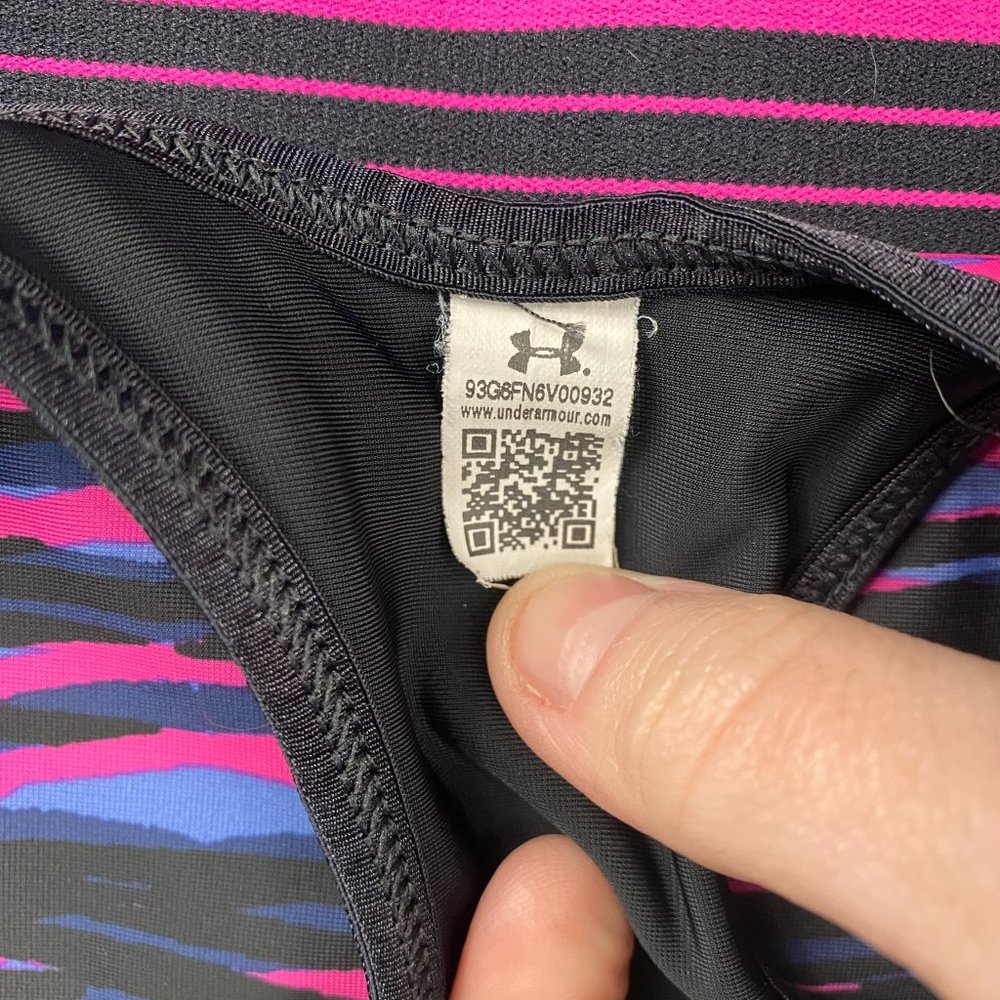 Under Armour Mid Impact Printed Sports Bra - Picture 6 of 7